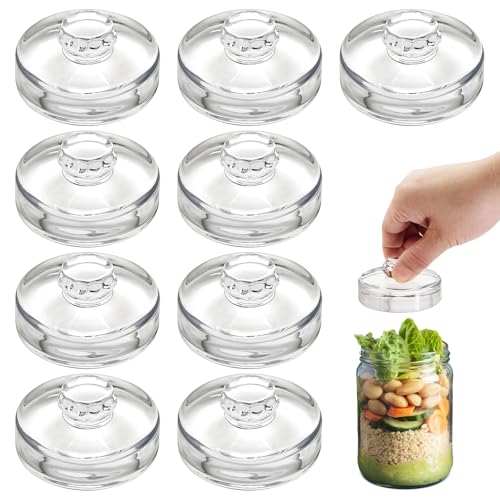 9pcs Fermentation Glass Weights with Easy Grip Handles, Clear Canning Weights and Pickling Glass Weight for Wide Mouth Mason Jars, Fermenting Kit, Kimchi, Sauerkraut (9)
