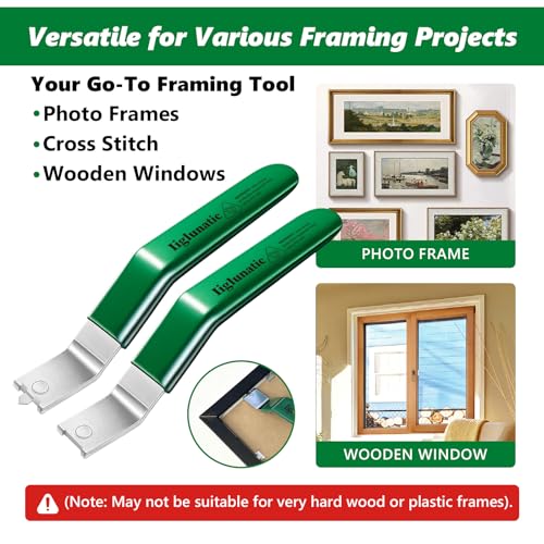 Magnetic Glazier Driver Push Tool (2-Pack) for Picture Frame Hardware with 200pcs Glazing Points | Kit for Window Glass Framing Backing Clips