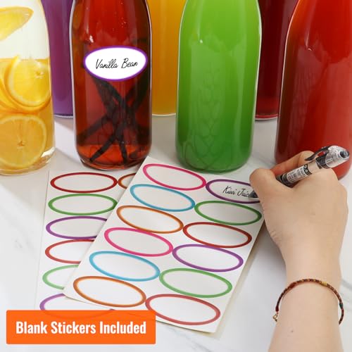 AuroTrends Swing Top Glass Bottles 16 oz 8Pack, Kombucha Bottles-Flip Top Glass Bottles with Lids, Vanilla Extract Bottles (16fl.oz/ 8Pack) - size: 16fl.oz-8Pack