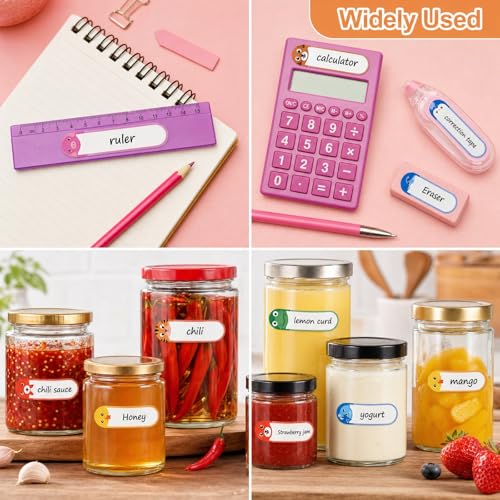 Self-Laminating Name Labels for Daycare and School, Waterproof Name Stickers for Kids Toddler Stuff, Baby Bottles, Water Bottles and Food Containers, Dishwasher Safe - 136 Pack - color: Cute