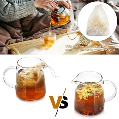 36PCS Drawstring Muslin Bags, 3x4In Reusable Empty Tea Bag for Loose Tea, Natural Cotton Unbleached Cheese Cloth Bag, Spice Bags for Filtering Cooking Soups/Herbs/Herbal Tea/Cold-Brewed Coffee