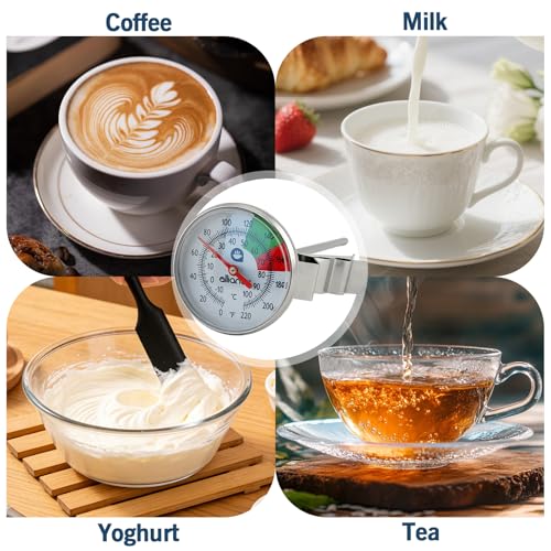 Milk Frothing Thermometer with Clip,White,One Size