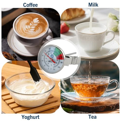 Milk Frothing Thermometer with Clip,White,One Size