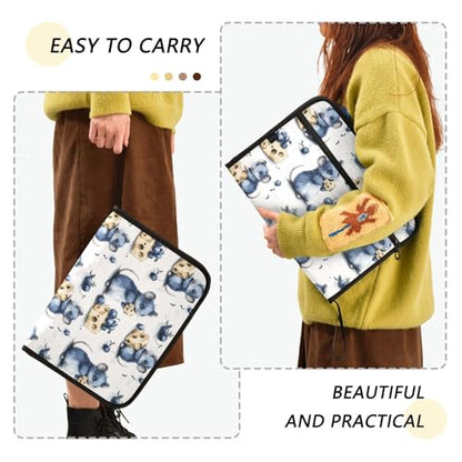 13 Pockets Expanding File Folder Cartoon Mouse Cheese Berry Accordion File Organizer A4 Letter Size Paper Document Storage Zipper Expandable Folders with Labels