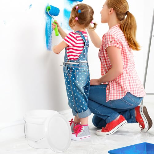 Operitacx Abs Paint Bucket Plastic Paint Container with Lid and Handle White 1 Gallon Easy to Carry Multipurpose Storage Bucket and Pigment for Home Use