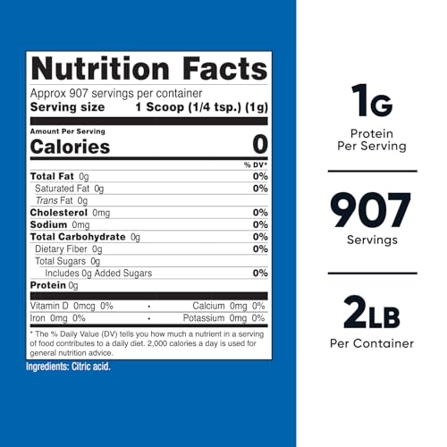 Nutricost Citric Acid Powder (2LB) - Non-GMO, Gluten Free - size: 2 Pound (Pack of 1)