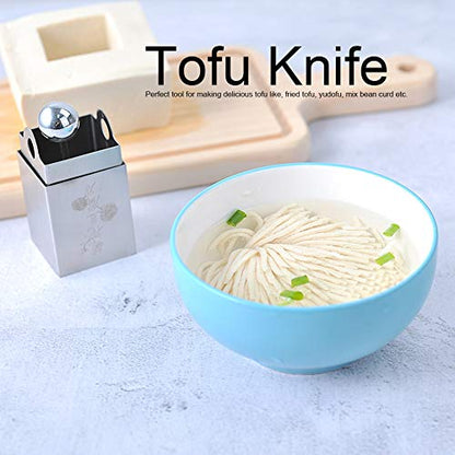 Stainless Steel Tofu Cutter, Practical Square Shaped Tofu Pressing Mold, DIY Tofu Paneer Cheese Knife (Chrysanthemum shape)