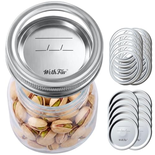 Canning Lids, Mason Jar Lids for Regular Mouth Mason Jars, 2.76 in(70 mm), Superb Reusable Lids & Rings, Compatible with Ball Mason Jars and Other Brands, Food-Grade & Airtight for Canning Jar - size: 10Lids + 10Rings for Regular Mouth Jar