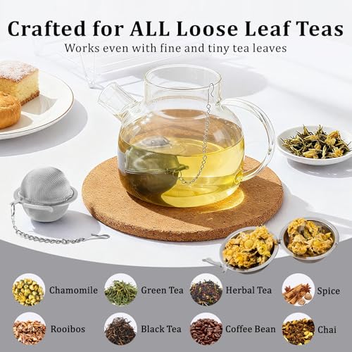 304 Stainless Steel Tea Strainers for Loose Tea Infuser Ball, Extra-Fine Mesh Tea Ball, Tea Holder Loose Leaf Tea Steeper, Tea Diffuser for Rooibos, Black Tea, Herbal & Spices (Small x 3) - size: Small - 3 Pack