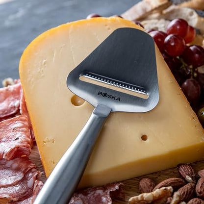 Boska Stainless Steel Cheese Slicer - Copenhagen For All Types of Cheese - Multi-Functional Cheese Slicer - Handheld Slicer - Silver Non-Stick - Dishwasher Safe - For Kitchen Cooking - style: Cheese Slicer