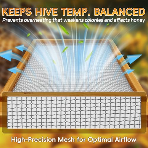 10 Frame Beehive Screened Bottom Board, Beeswax Coated Screened Bottom Board for Langstroth Bee Hive Summer Airflow - size: 1 Pack