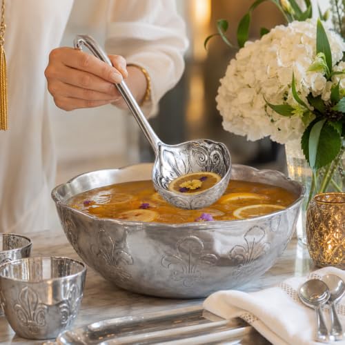 Arthur Court Fleur-De-Lis Serving Ladle - Elegant Aluminum Spoon for Punch and Soup - 12 Inch Long - size: 12 inches Fleur-De-Lis