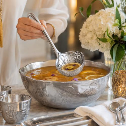 Arthur Court Fleur-De-Lis Serving Ladle - Elegant Aluminum Spoon for Punch and Soup - 12 Inch Long - size: 12 inches Fleur-De-Lis