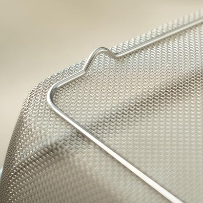 18/8 Stainless Steel Fine Mesh Strainer Basket with Feet, Rectangular Colander for Vegetables, Fruits, Pasta, Noodles – Rustproof, Durable & Easy to Clean (9.84 inch) - color: Sleek Square, size: 9.84 inch
