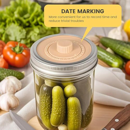 Mfacoy Airlock Fermentation Lids for Small Mouth Mason Jars, Fermenter Caps, Fermentation Kit for Sauerkraut & Pickle Kit, One Way Waterless Airlock Valve - BPA-Free (Jar Not Included) - size: Small Mouth