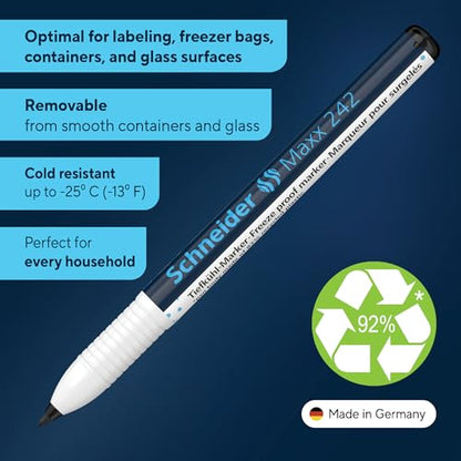 Schneider Maxx 242 Freezer Marker, Black, 1 mm Line Width, Frost Resistant to -25 Degrees