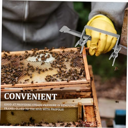 SUPVOX Bee Hive Frame Holder Metal Grip Tool for Beekeeping Essential Frame Support for Easy Lifting and Handling Apiaries