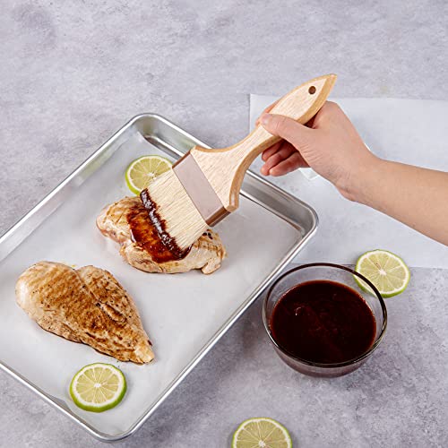 Restaurantware Pastry Tek 3 Inch Wide Buttering Brush 1 Boar Bristle Pastry Brush - Hardwood Handle Built-In Hanging Hole Wood Basting Brush Sturdy Ferrule For Glazing And Basting - size: 9 1/2"