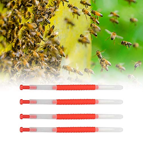 4pcs Plastic Beekeeping Grafting Tools | Queen Bee Rearing Kit with Spring Plunger | Honey Bee Larvae Transfer Tool for Apiary/Colony
