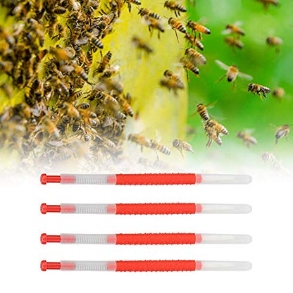 4pcs Plastic Beekeeping Grafting Tools | Queen Bee Rearing Kit with Spring Plunger | Honey Bee Larvae Transfer Tool for Apiary/Colony
