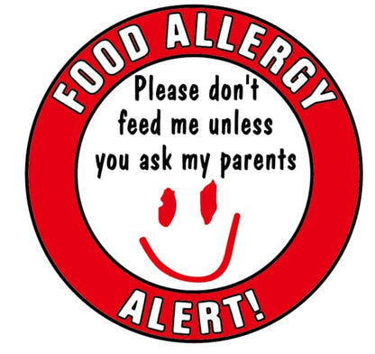 MeshaKippa 50pcs 50mm Children Food Allergen Warning Stickers for Kids with Baby Allergies Signs - size: 2 inch