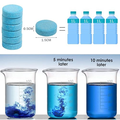 200 PCS-Car Windshield Washer Tablets, Glass Cleaner, Concentrated Effervescent Tablets, Solid Windshield Effervescent Wiper Tablet for Car Window Glass Cleaning (M)