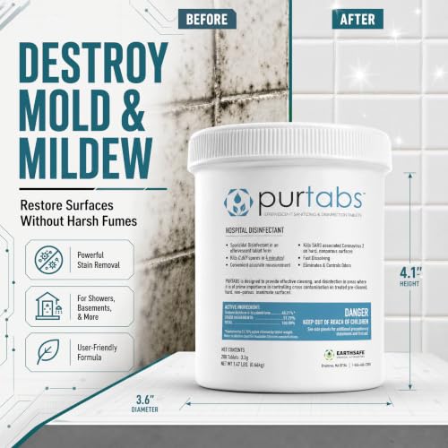 Hypochlorous Acid Disinfectant Tablets, EPA Registered, Hospital-Grade | 1076 PPM Hospital-Grade Disinfectant, Kills Norovirus And MRSA, Makes 50 Gallons Per Tub, No Heavy Liquid Jugs To Store - size: 1 Count (Pack of 1200)