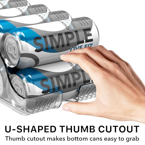 Simple Houseware Tall Skinny Can Organizer and Dispenser for Refrigerator or Pantry, Clear, Set of 2 - size: 2 Pack, style: Skinny Tall Can