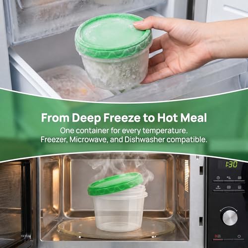 EONJOE 16oz Plastic Freezer Food Soup Containers with Lids, 2 Cup, 12pcs | Airtight & BPA-free for fresh food. Dishwasher/freezer safe, perfect for soup meal prep, portion control,snacks on-the-go - size: 16oz