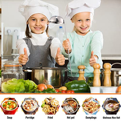 Cunhill 5 Pcs Soup Ladles Stainless Steel Serving Ladles with Long Handle for Serving, Cooking, Stirring, Portioning Kitchen Restaurant Accessories(3 oz) - size: 3 oz