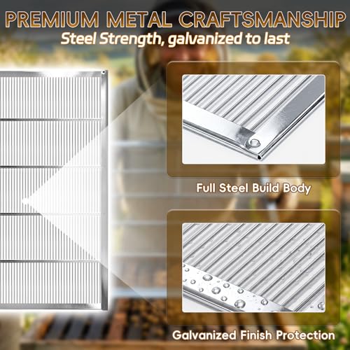 2 Pack Galvanized Metal Queen Excluder, Langstroth Standard 10 Frame Queen Excluder for Bee Hive Brood and Honey Separate Management - size: 10-Frame 2Pack