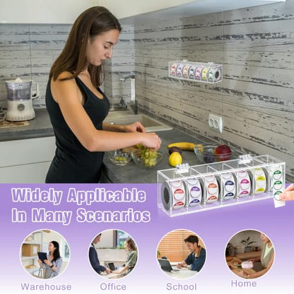 3500 PCS 7 Days of The Week Stickers 0.79 Inch Sticker Roll Dispenser Holder Acrylic Day Dot Dispenser Food Date Labels Stickers Monday to Sunday for Kitchen Restaurant Expiration Date - size: 0.79 Inch Label, style: Round Label