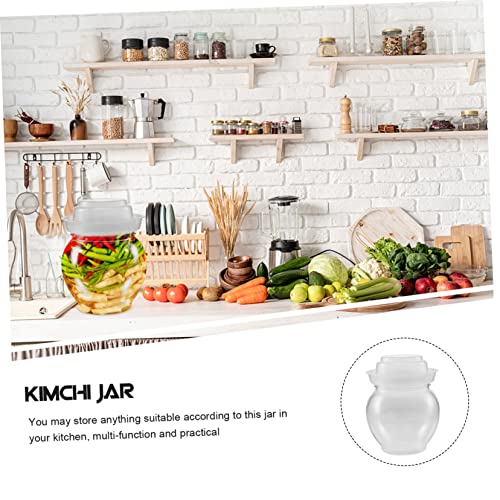 OUNONA Airtight Pickle Container with Sealed Lid Transparent Fermenting Jar for Kimchi Sauerkraut More Easy to Clean Storage for Home Use