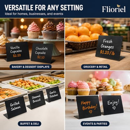 Mini Chalkboard Signs 20 Pack Food Labels Table Place Cards | 4x3 Inch Reusable Chalkboard Signs Buffet Party Wedding Place Cards Includes 2 Markers 5 Cleaning Wipes Food Labels
