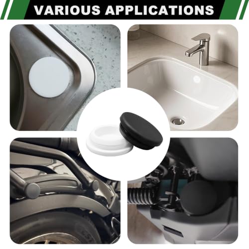 280PCS Black & White Silicone Rubber Plugs for Round Holes Kit | Black & White Snap Locking Silicone Plugs (4/25" 1/5" 1/4" 7/25" 5/16" 3/8" 1/2" 5/8" 3/4" 1") for Kitchens Furniture Pipes - color: 280pcs Black & White Rubber Plugs Kit
