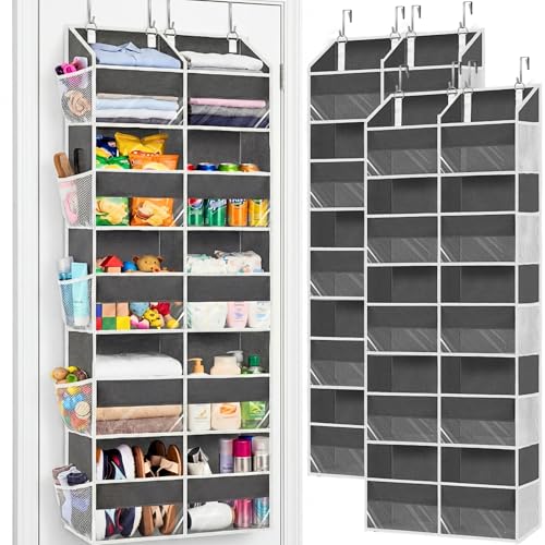 2 Pack Over the Door Organizer 5 Tiers, Extra Large Behind Door Storage of 10 Compartments, 80 lbs Weight Capacity Over Door Organizer, Door Hanging Organizer for Closet, Diaper Organizer,Room storage - color: 2Pack Gray, size: 5 Tiers