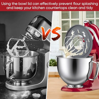 Bowl Covers Set for KitchenAid Stand Mixers Bowl, Yeast Dough Airtight Bowl Lid,1PCS,Prevent Dry and Wet Ingredients Splash-Outs bowl lid,1PCS,Fits Bowl models: 4.5/5QT - style: Classic
