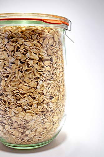 WECK - Sour Dough Starter Jars - Classic Glass Jars for Sourdough with Glass Lid - Tulip Jar with Wide Mouth 1 Liter Includes Cork Lid & Keep Fresh Cover (2 Pack)