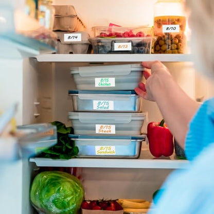 MaxGear 1000 Removable Freezer Labels 1x2 Inch | Waterproof Oil Resistant Stickers, No Residue for Food Containers, Pantry Jars, Organization Meal Prep, 1 Roll