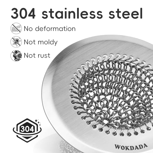 Wokdada Sink Drain Strainer, Reversible Easy Clean Mesh Sink Strainer with 304 Stainless Steel,Revolutionary Anti-Rust Large Kitchen Sink Strainer Food Catcher for Garbage Disposal Without Clogging - color: Silver Silver