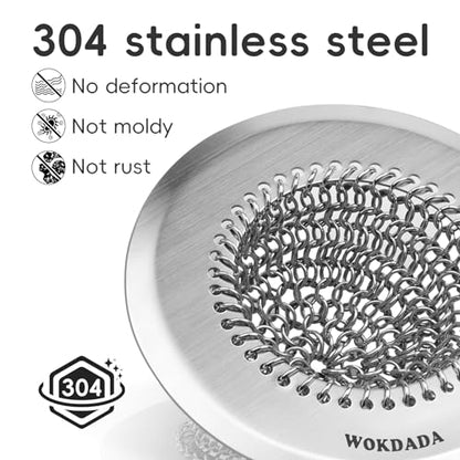 Wokdada Sink Drain Strainer, Reversible Easy Clean Mesh Sink Strainer with 304 Stainless Steel,Revolutionary Anti-Rust Large Kitchen Sink Strainer Food Catcher for Garbage Disposal Without Clogging - color: Silver Silver