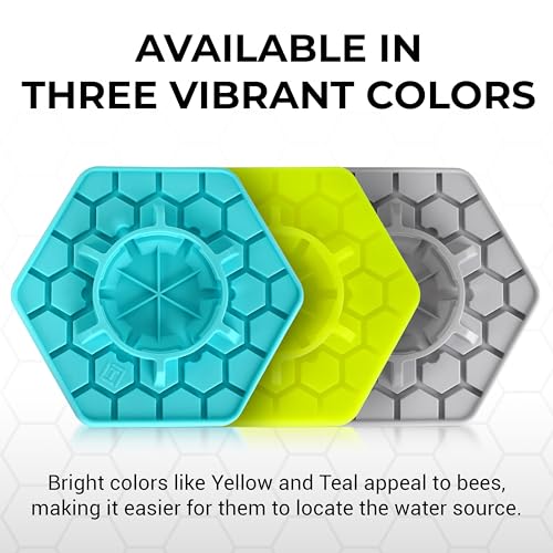 Bee Feeder for Mason Jar Made of Silicone - Bee Watering Station for Garden Compatible with Regular Mouth Mason Jars - color: Yellow