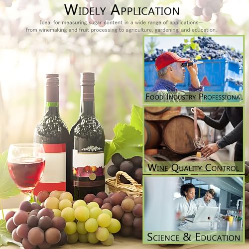 Wine Refractometer,V-Resourcing Hand Held Brix/Alcohol Refractometer with ATC for Wine Making Homebrew Kit, Dual Scale(Brix 0-40%, Alcohol 0-25%) - color: Wine Refractometer (Brix & Alcohol)