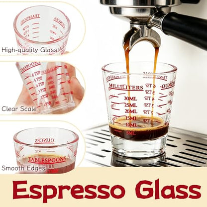 4 Pack Shot Glass Measuring Cup,Espresso Shot Glasses Liquid Heavy,Thick Base Liquid Measuring Cup for Mixing Cocktails Preparing Dessert (1 OZ, 2 TBS, 6 TSP, 30 ML) - color: 4 Pack Shot Glass Measuring Cup
