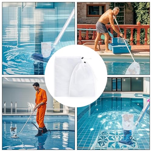 6 Pack Cleaner Replacement Mesh Bag Pool Vacuum Filter Bag for Pools Aquariums Ground Swimming Pools Ponds Collecting Leaves