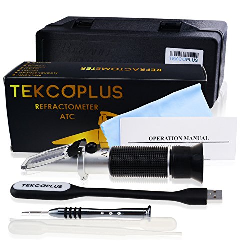 3-in-1 Clinical Refractometer with ATC for Tri-Scale Serum Protein 0-12 g/100ml Urine Specific Gravity SG 1.000-1.050 Refractive Index 1.333-1.360RI w/Extra LED Light & Pipette for Human Use - color: Urine Sg / Serum Protein / Refractive Index