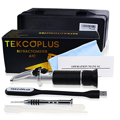 3-in-1 Clinical Refractometer with ATC for Tri-Scale Serum Protein 0-12 g/100ml Urine Specific Gravity SG 1.000-1.050 Refractive Index 1.333-1.360RI w/Extra LED Light & Pipette for Human Use - color: Urine Sg / Serum Protein / Refractive Index