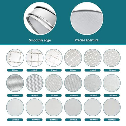 304 Stainless Steel Mesh Lab Sieve, 20 Mesh (0.9mm) Aperture Test Sieve, 7.9Inch(20cm) Diameter Economy Standard Analysis Sample Test Sieves for Industrial Laboratory Homes - size: 20Mesh(0.9mm)/Ф7.9in