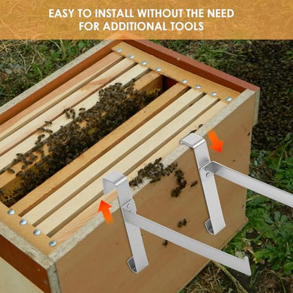 2 Pairs Beehive Frame Holder, Beehive Frame Rack Stainless Steel Large Capacity Bee hive Frame Support Rack Stand for Home Beekeeping Honey Harvesting and Inspection