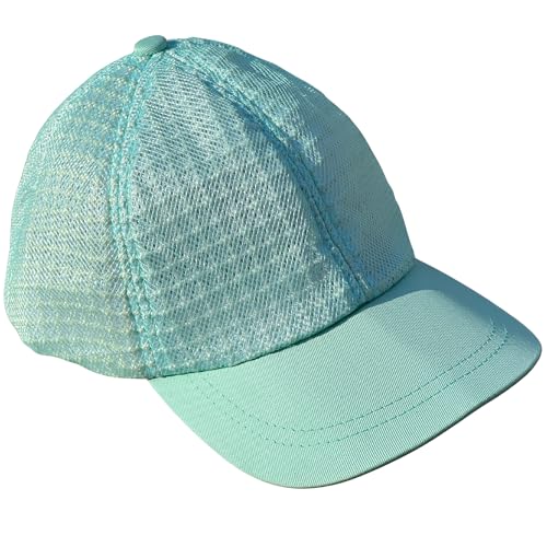 Three Layer Ventilated Beekeeping Veil in Round (3-Layer Hat, Aqua P-Cap) - color: Aqua P-CAP